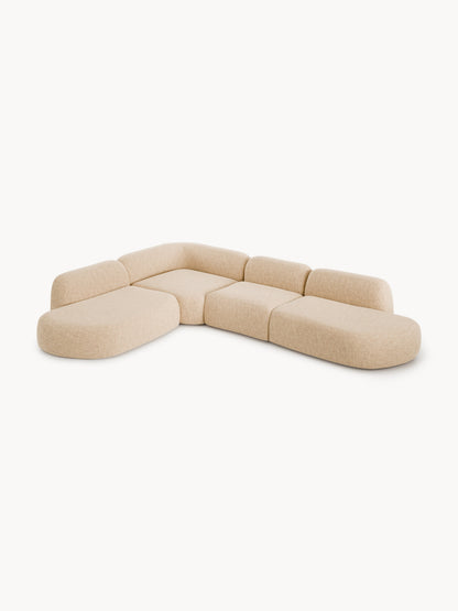 Modulares Bouclé-XL-Ecksofa Wolke mit Chaiselongue