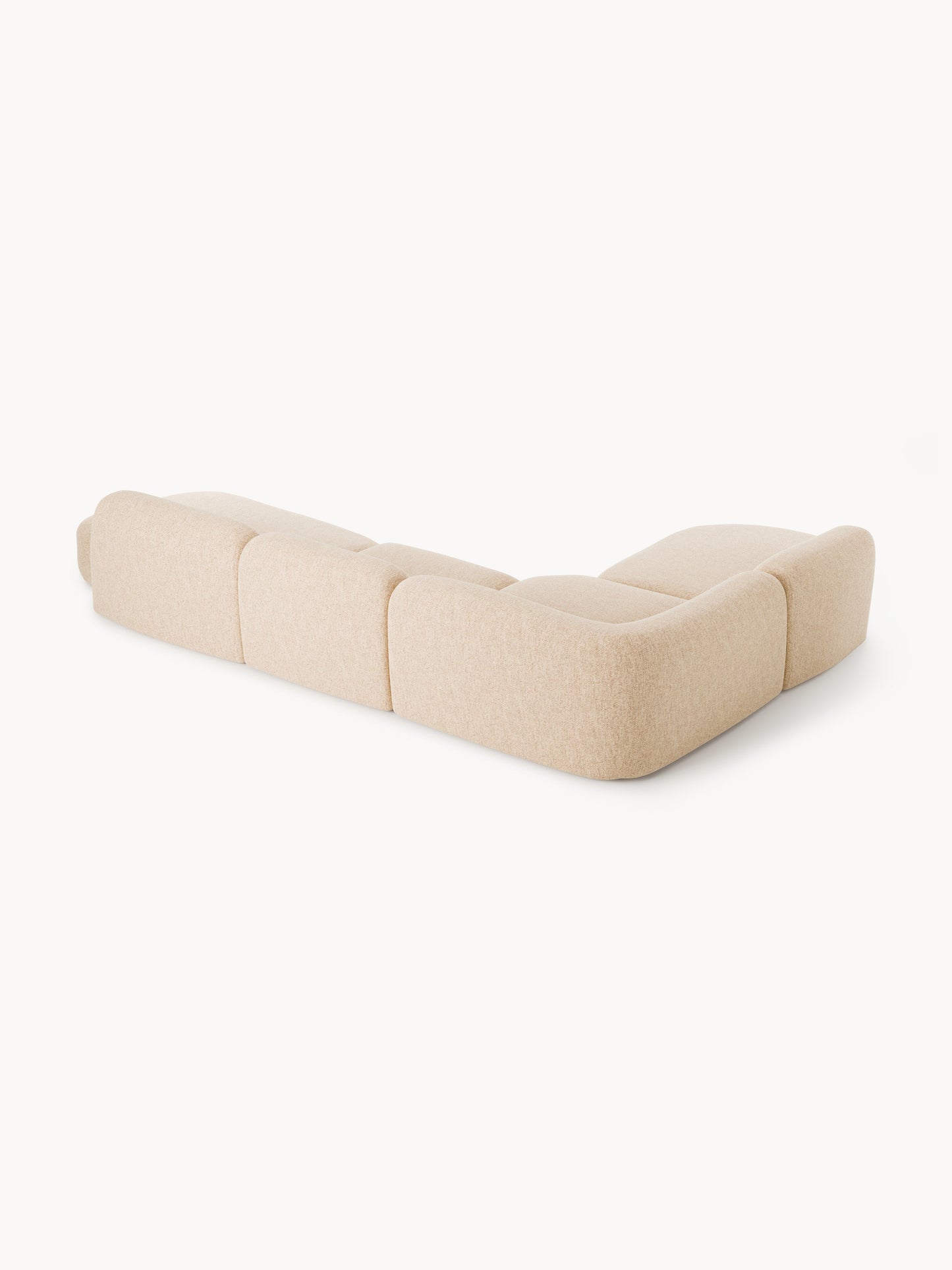 Modulares Bouclé-XL-Ecksofa Wolke mit Chaiselongue