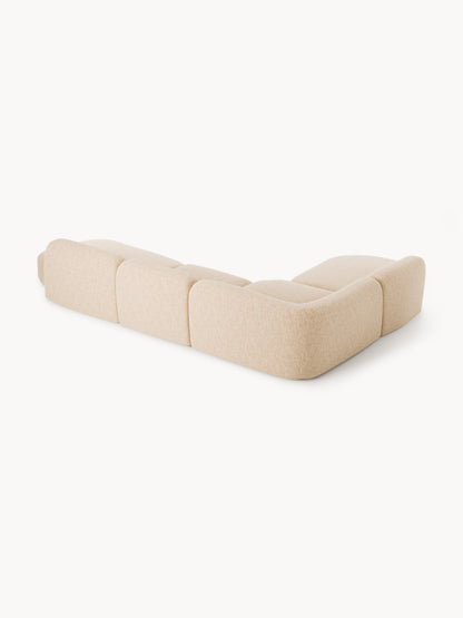 Modulares Bouclé-XL-Ecksofa Wolke mit Chaiselongue