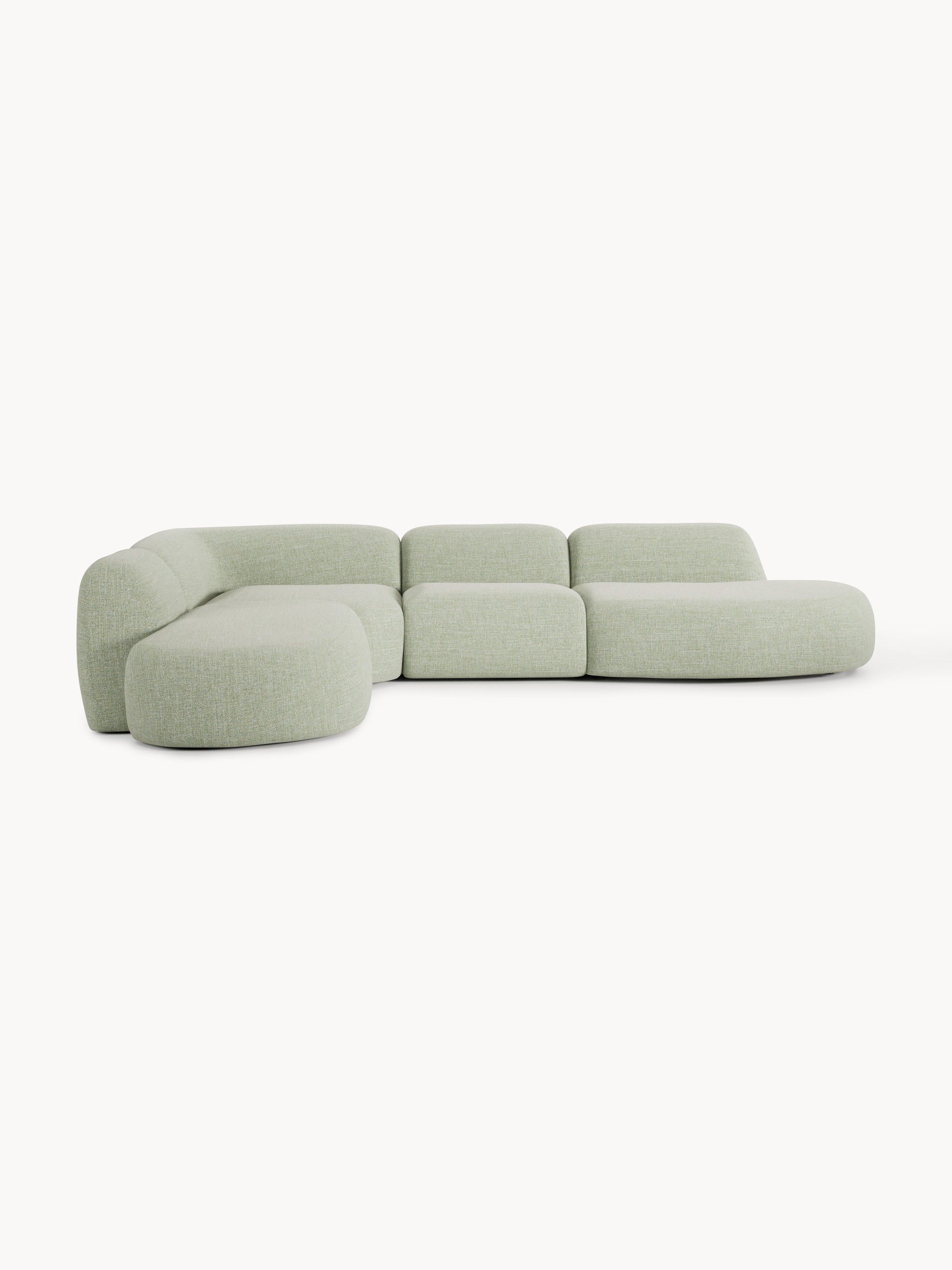 Galeriebild 1 - Modulares Bouclé-XL-Ecksofa Wolke mit Chaiselongue