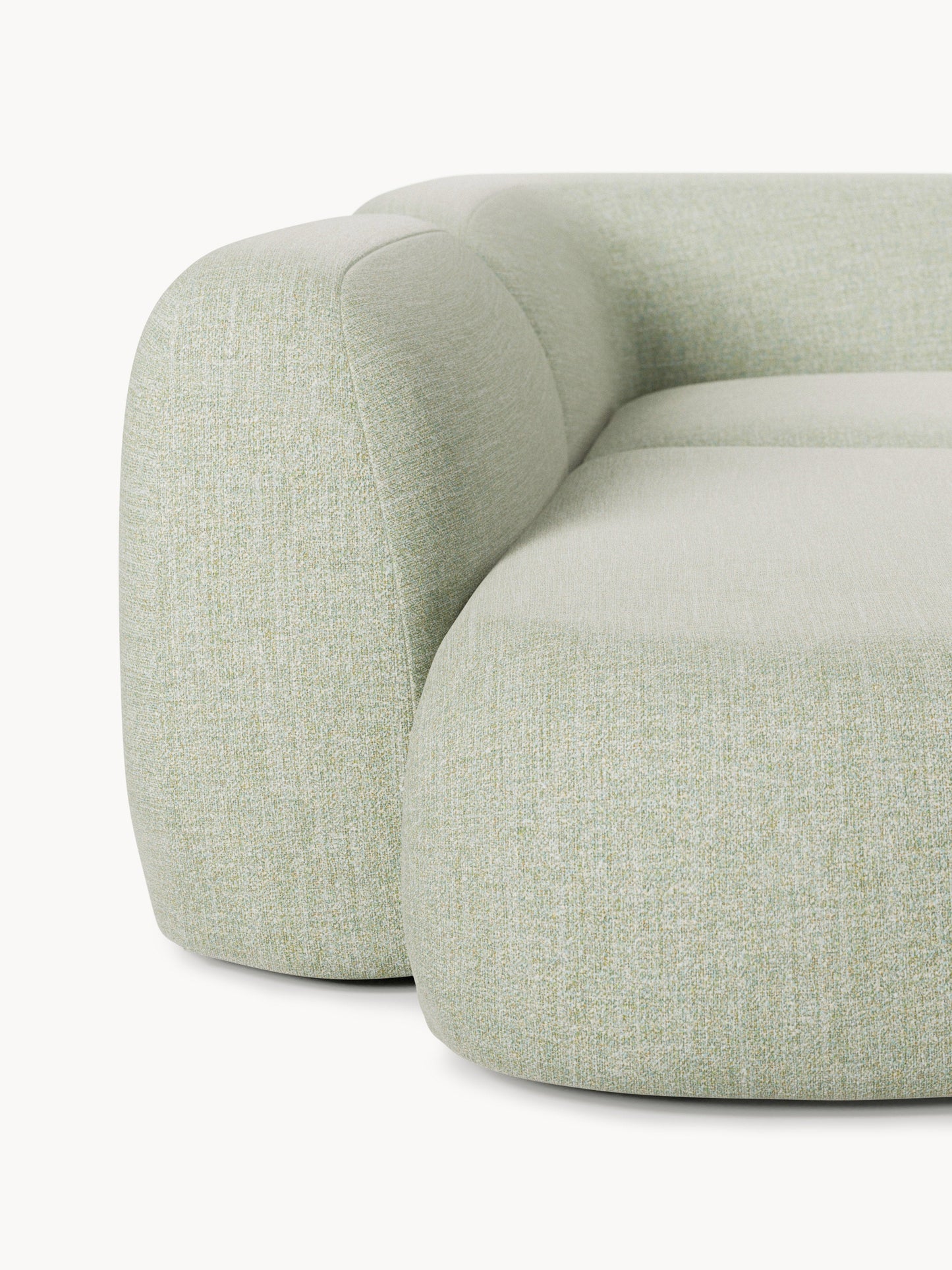 Modulares Bouclé-XL-Ecksofa Wolke mit Chaiselongue