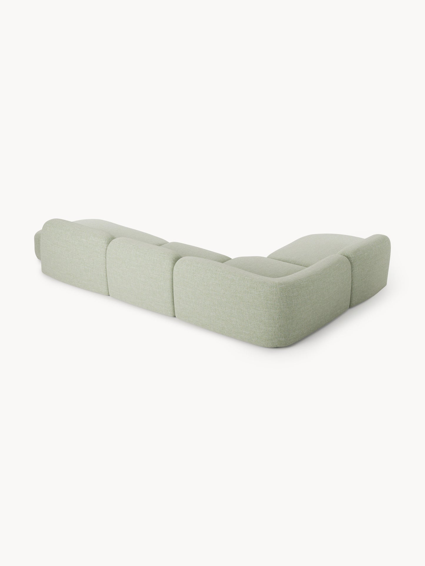 Modulares Bouclé-XL-Ecksofa Wolke mit Chaiselongue
