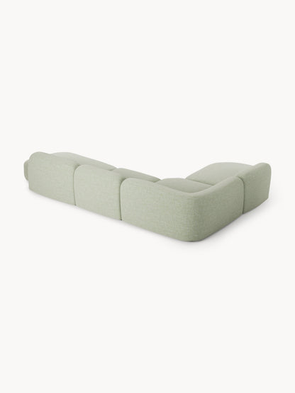 Modulares Bouclé-XL-Ecksofa Wolke mit Chaiselongue