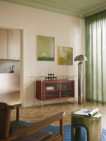Metall-Sideboard Robyn mit Glas-Front