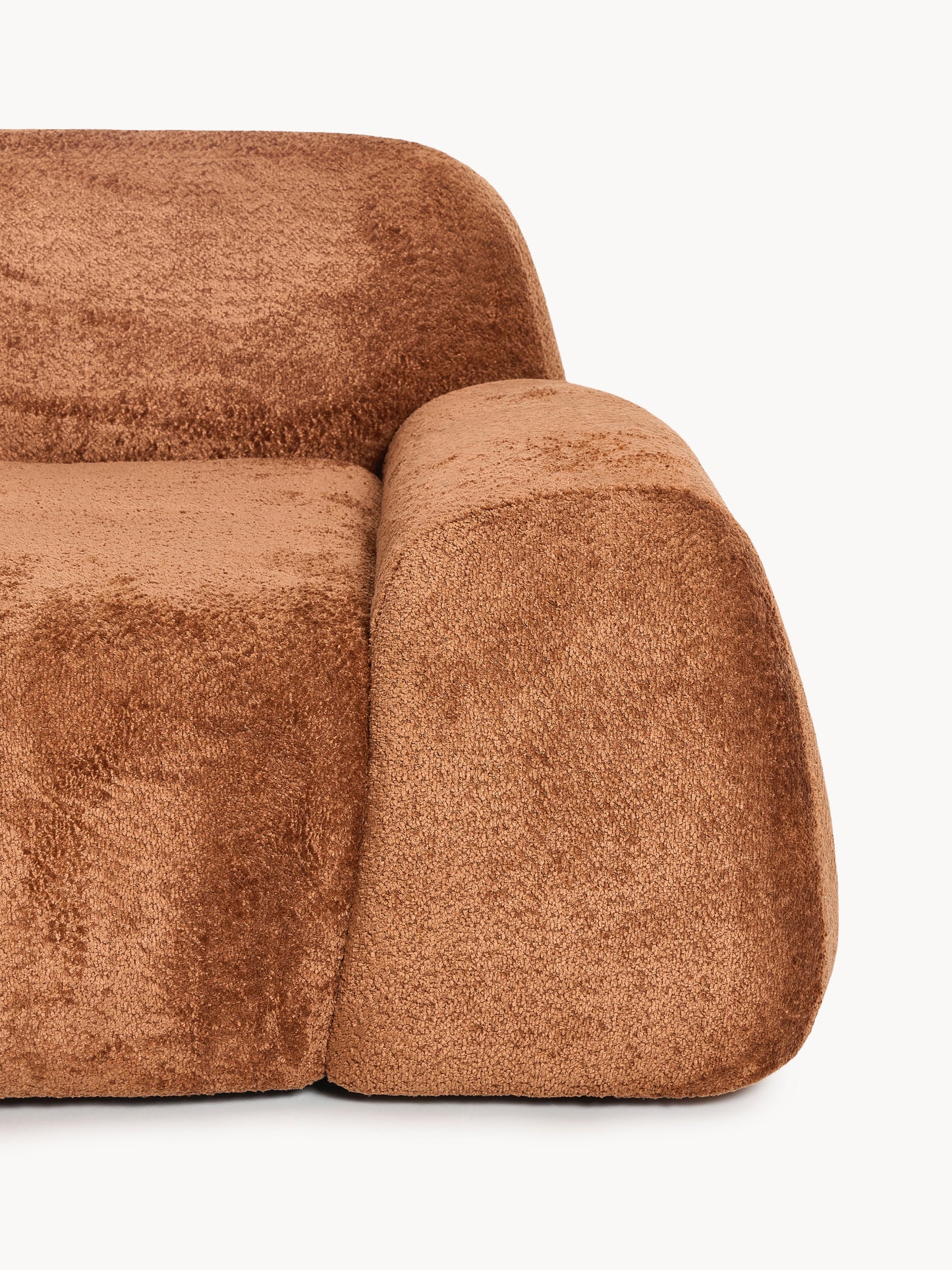 XL Modulares Teddy-Bouclé-Ecksofa Wolke mit Chaiselongue