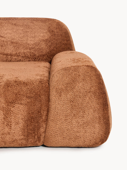 XL Modulares Teddy-Bouclé-Ecksofa Wolke mit Chaiselongue