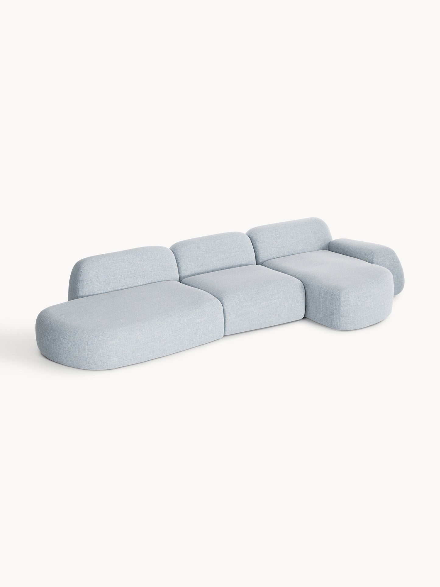 Modulares Bouclé-Ecksofa Wolke (4-Sitzer) mit Chaiselongue