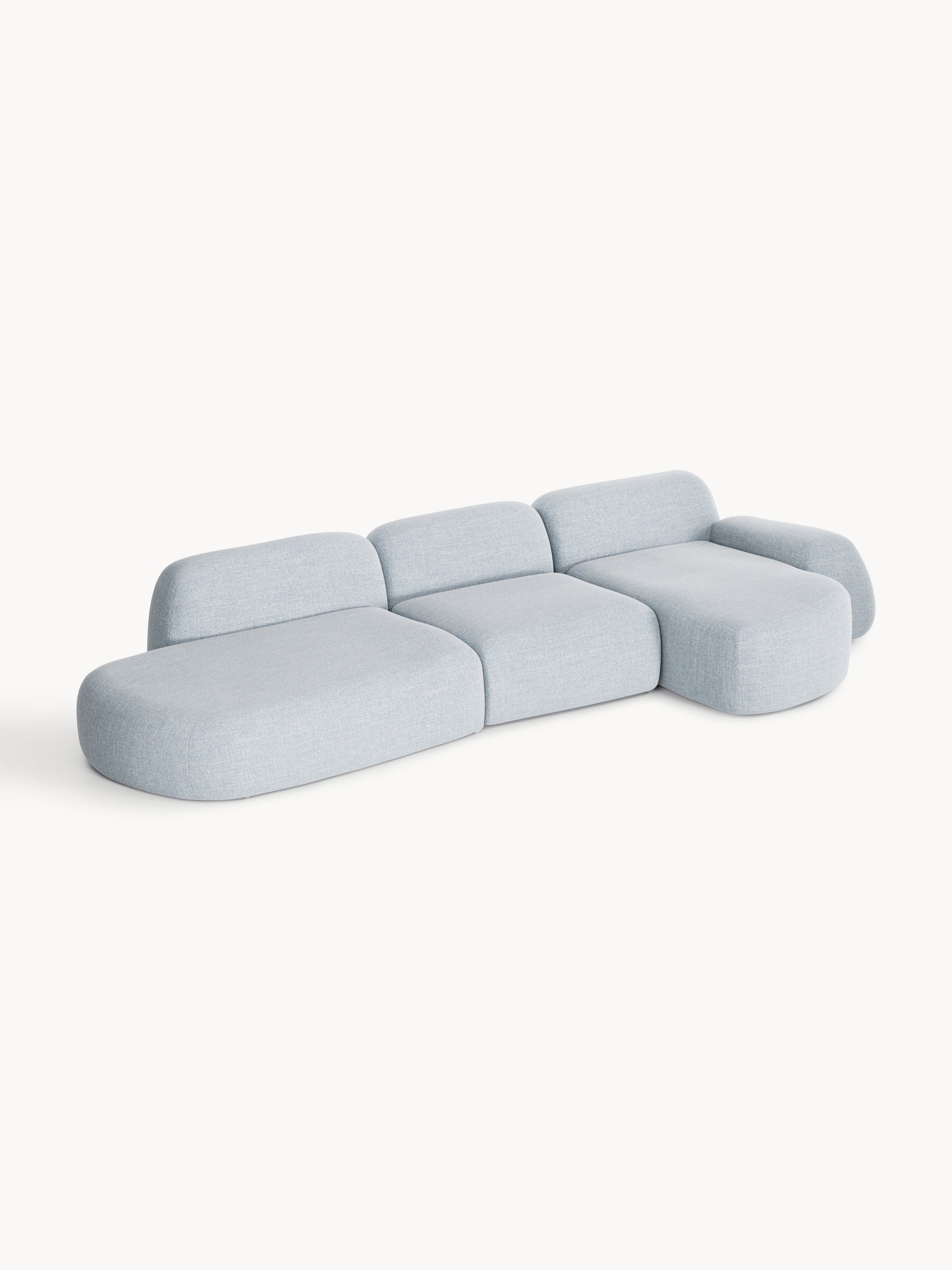 Modulares Bouclé-Ecksofa Wolke (4-Sitzer) mit Chaiselongue