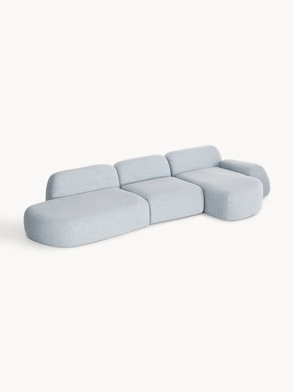 Modulares Bouclé-Ecksofa Wolke (4-Sitzer) mit Chaiselongue