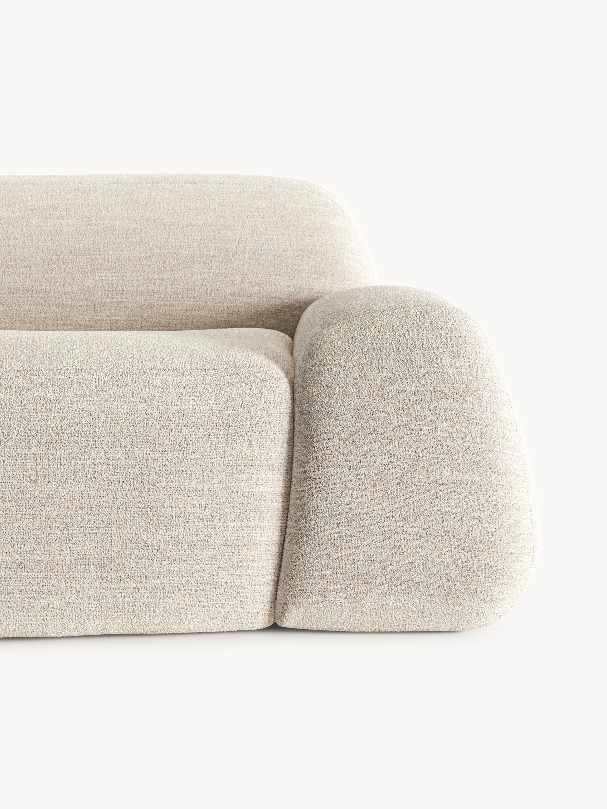 Modulares Bouclé-XL-Ecksofa Wolke mit Chaiselongue