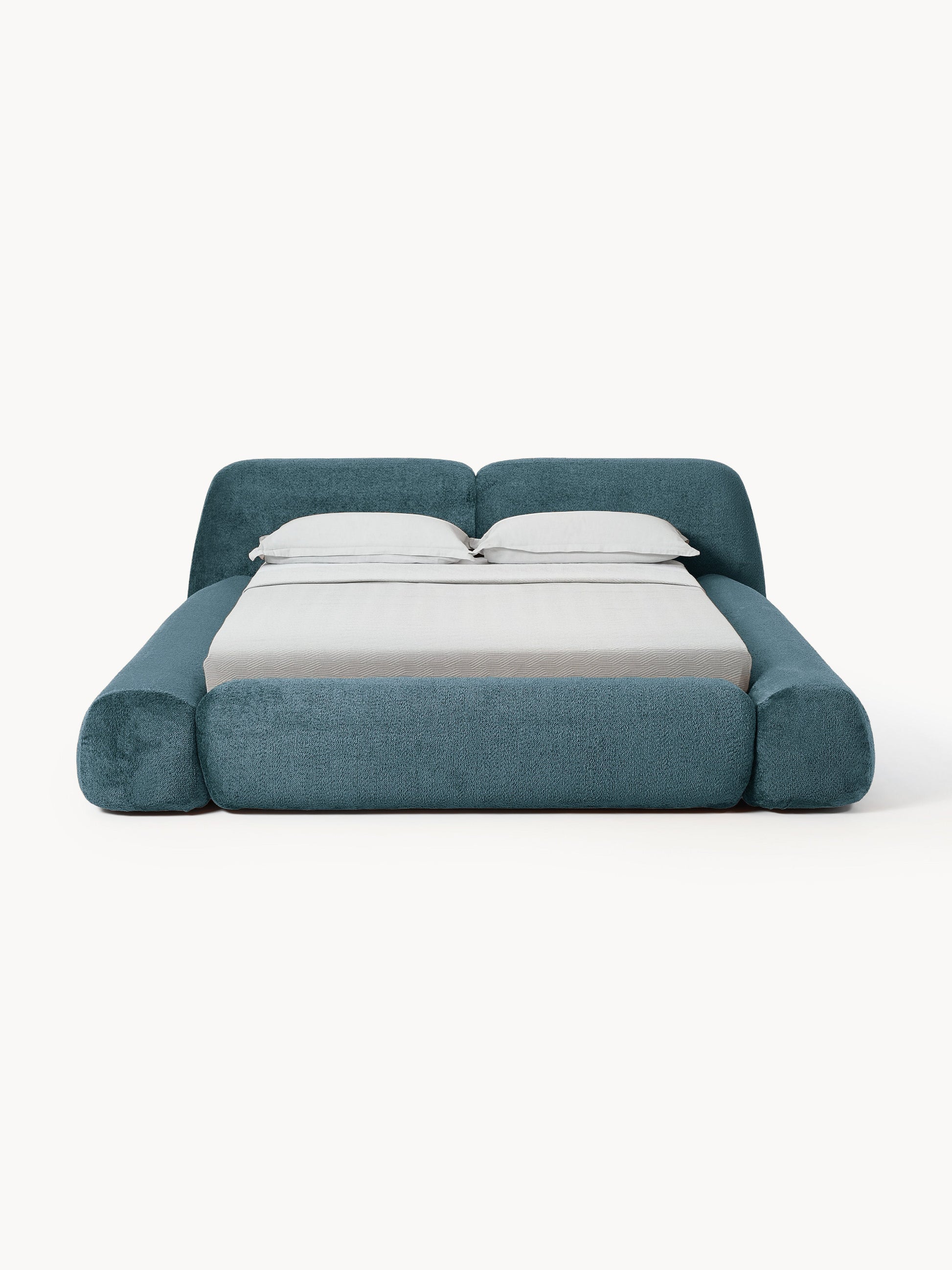 Polsterbett Wolke aus Teddy-Bouclé mit Stauraum