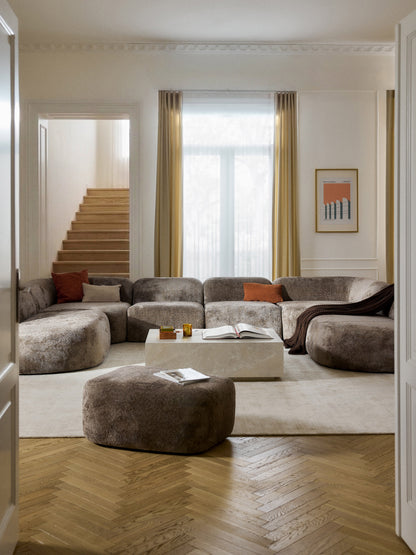 XL Modulares Teddy-Bouclé-Sofa Wolke