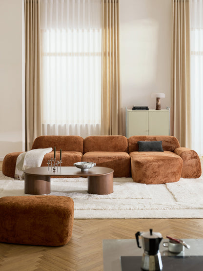 Modulares Teddy-Bouclé-Ecksofa Wolke (4-Sitzer) mit Chaiselongue