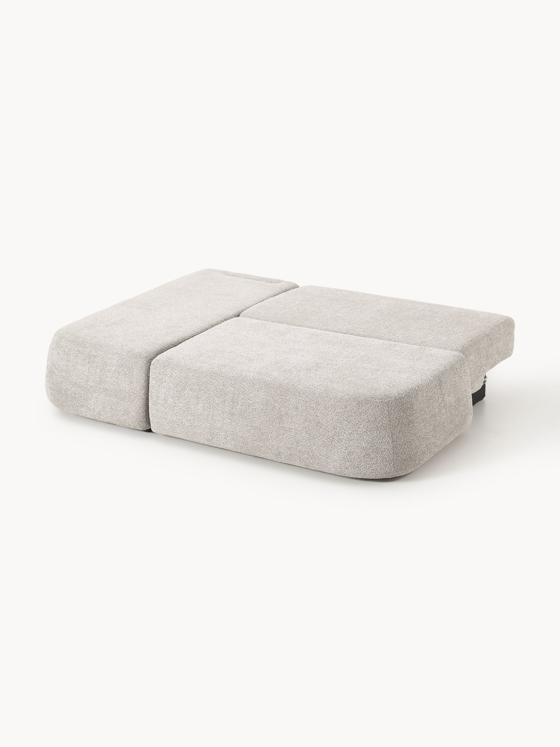 Schlafsofa Pao aus Teddy-Bouclé mit Stauraum