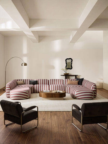 Modulares Gestreiftes XL-Sofa Wolke