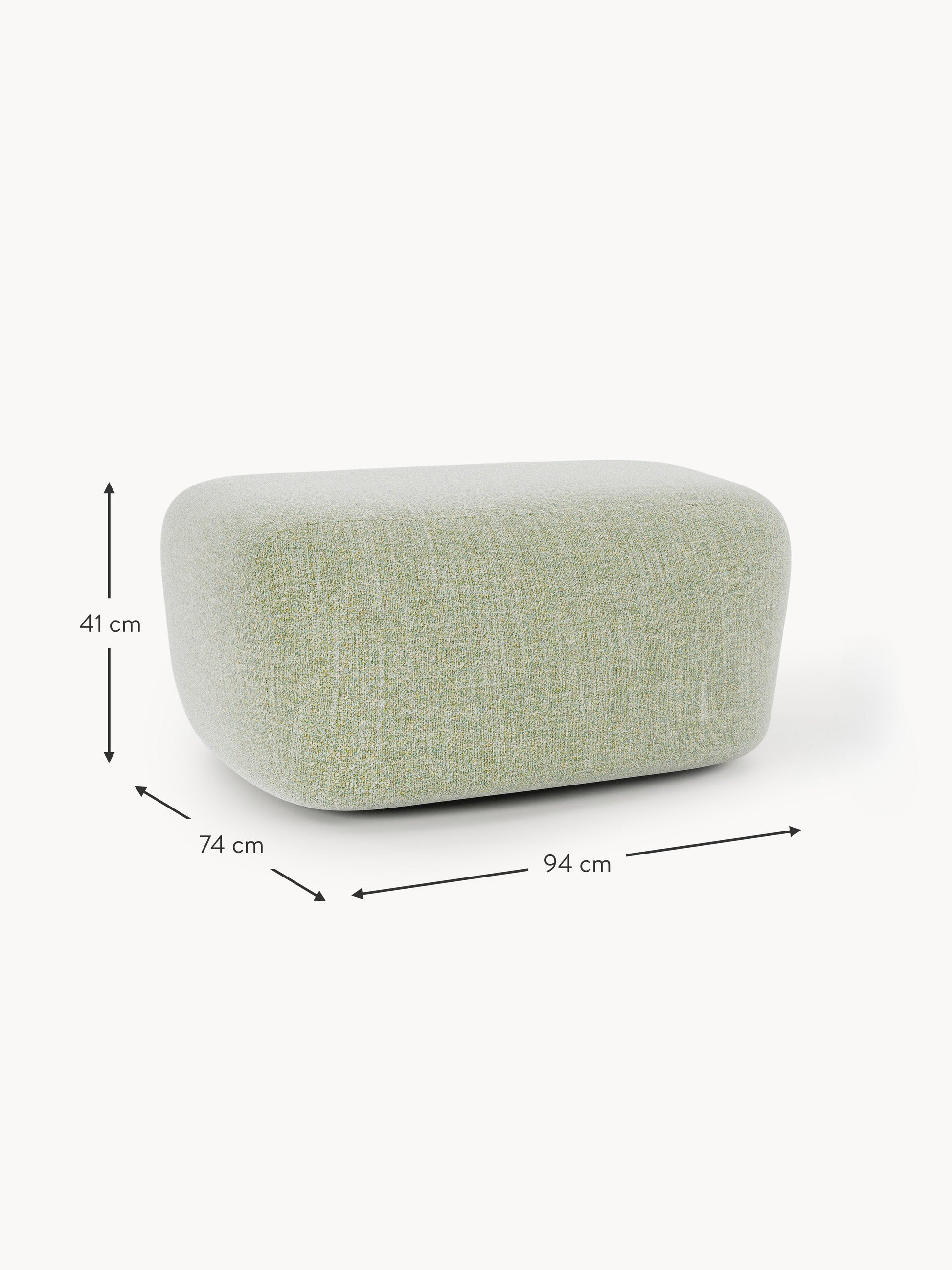 Großer Bouclé-Sofa-Hocker Wolke