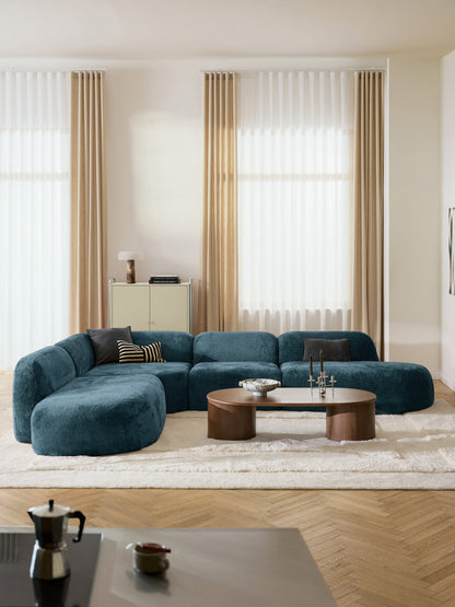 XL Modulares Teddy-Bouclé-Ecksofa Wolke mit Chaiselongue