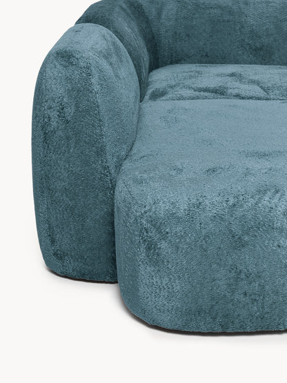 XL Modulares Teddy-Bouclé-Ecksofa Wolke mit Chaiselongue