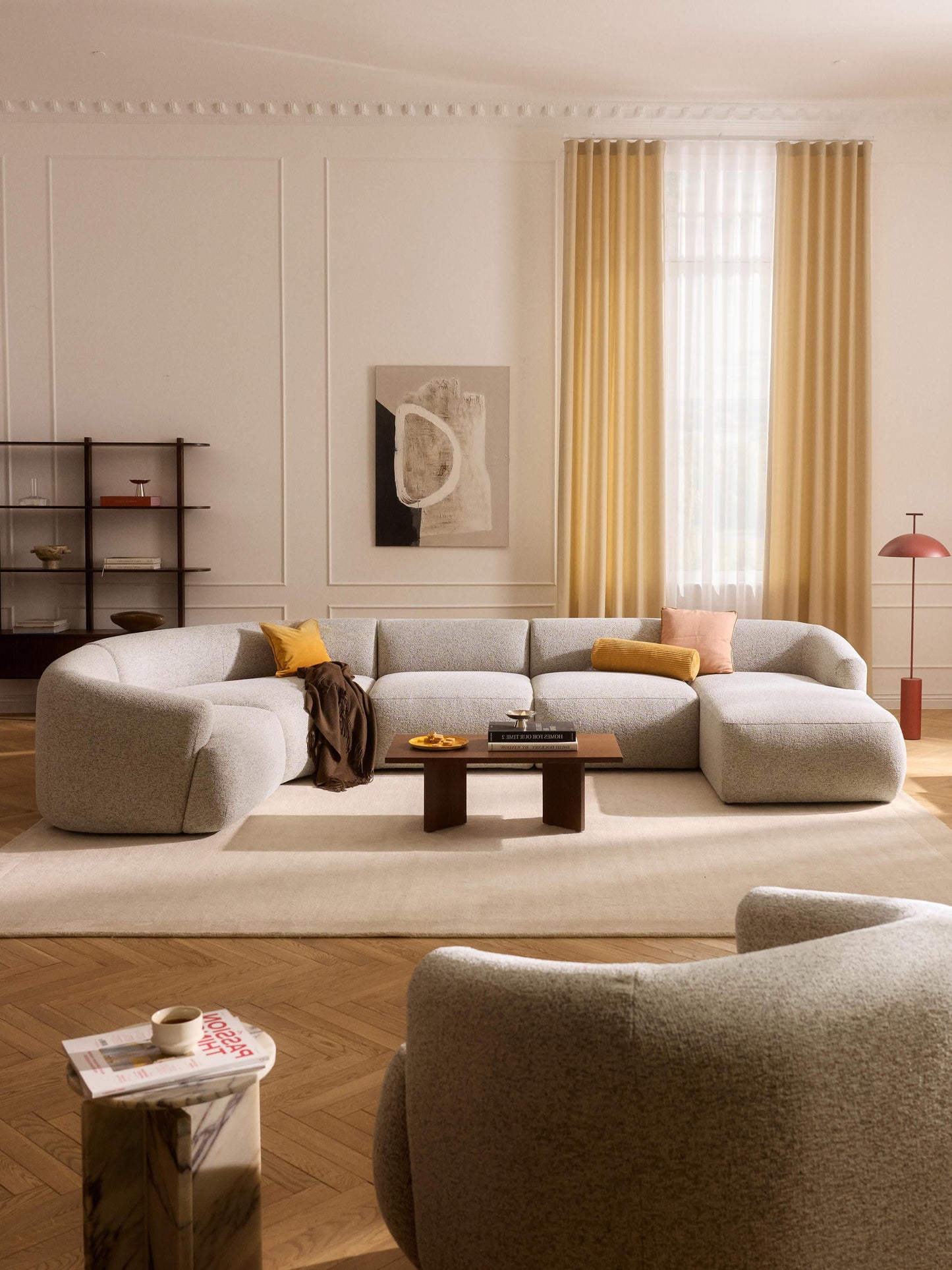 Modulares Bouclé-XL-Sofa Sofia