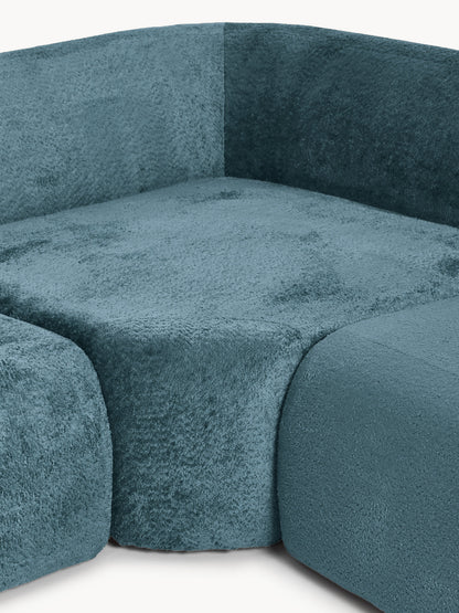 Modulares Teddy-Bouclé-Ecksofa Wolke (4-Sitzer) mit Chaiselongue