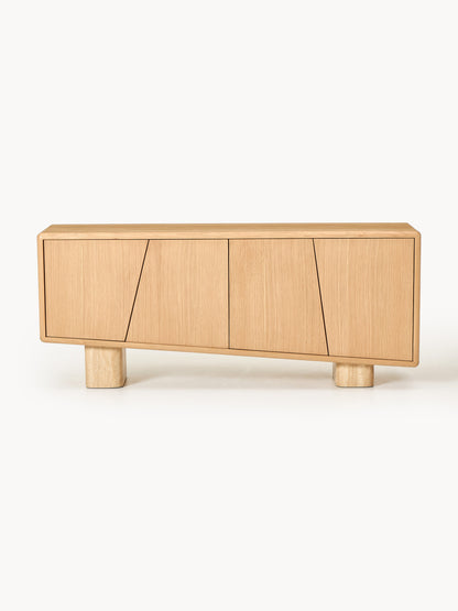 Holz-Sideboard Tundra mit Travertin-Beinen