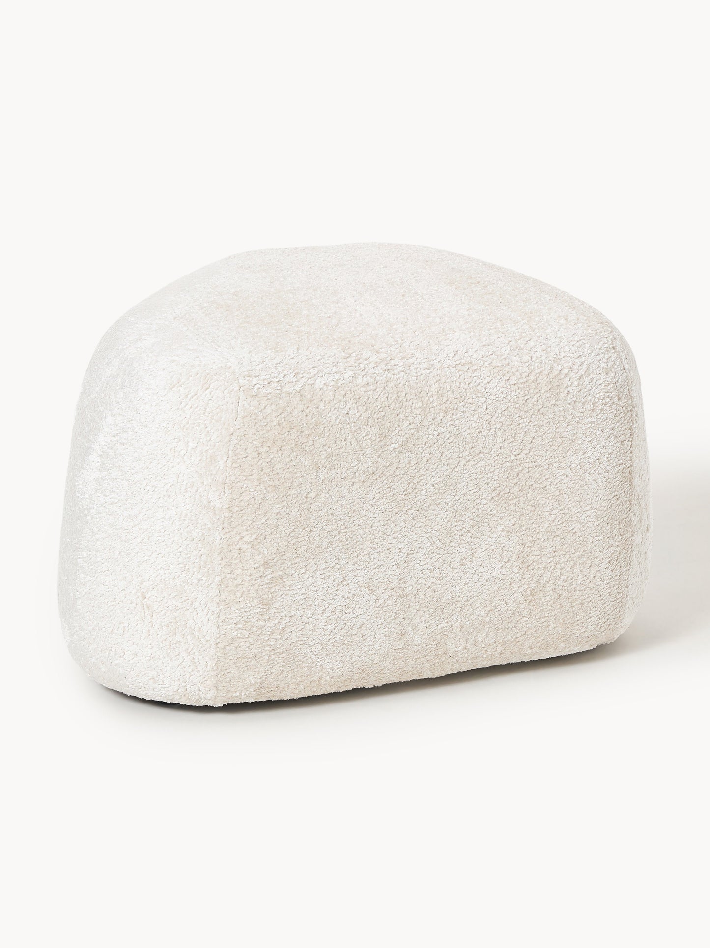 Ovale Ottomane Wolke aus Teddy-Bouclé