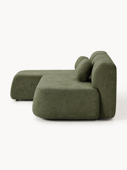 Schlafsofa Pao aus Teddy-Bouclé mit Stauraum