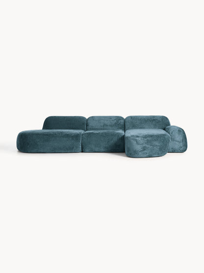 Galeriebild 1 - Modulares Teddy-Bouclé-Ecksofa Wolke (4-Sitzer) mit Chaiselongue