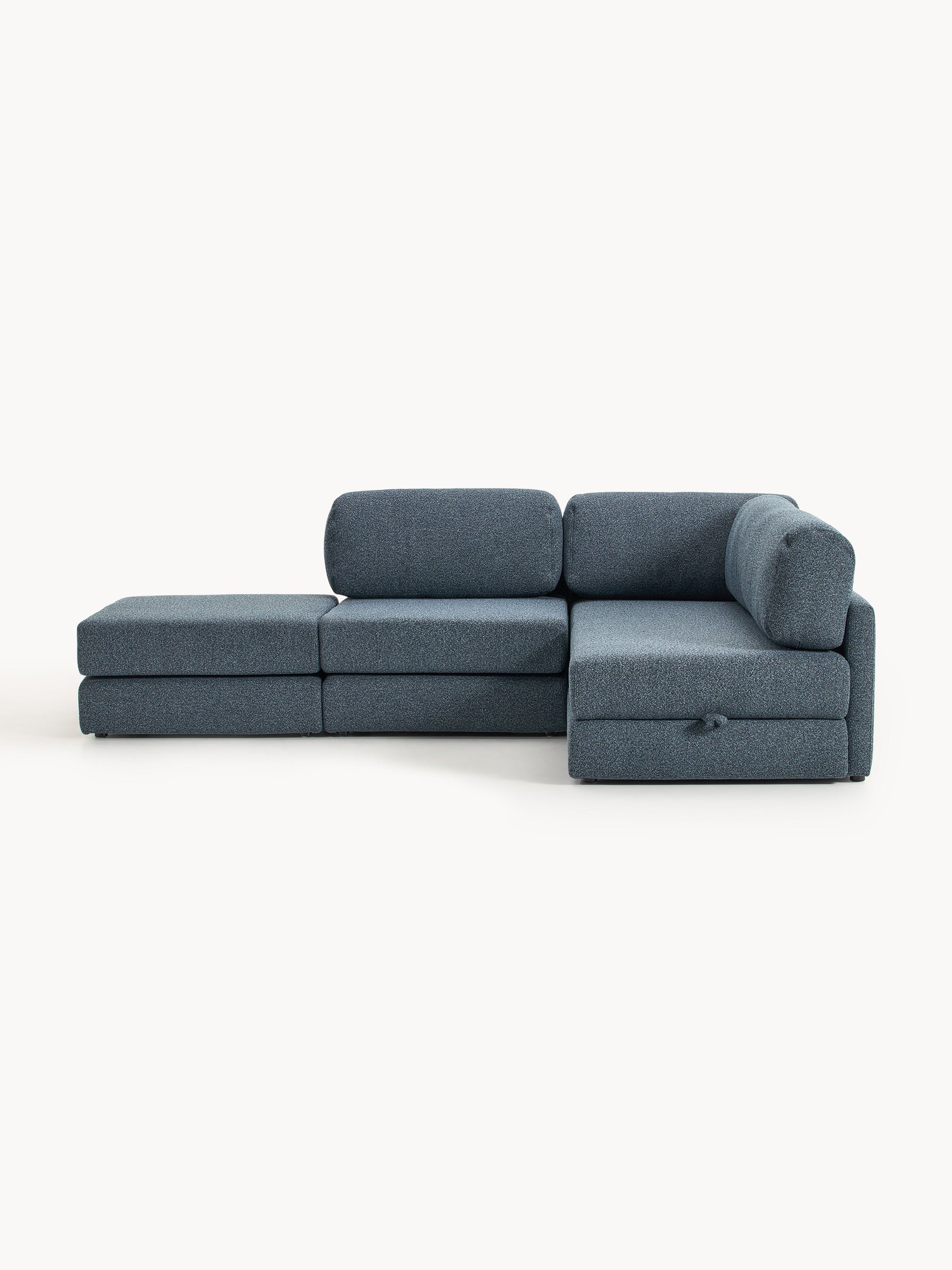 Galeriebild 1 - Bouclé-Eck-Schlafsofa Ladina mit Stauraum