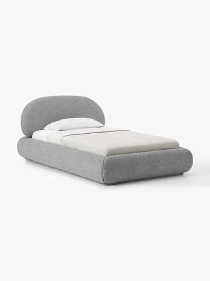 Galeriebild 1 - Bouclé-Polster-Einzelbett Alba mit Stauraum