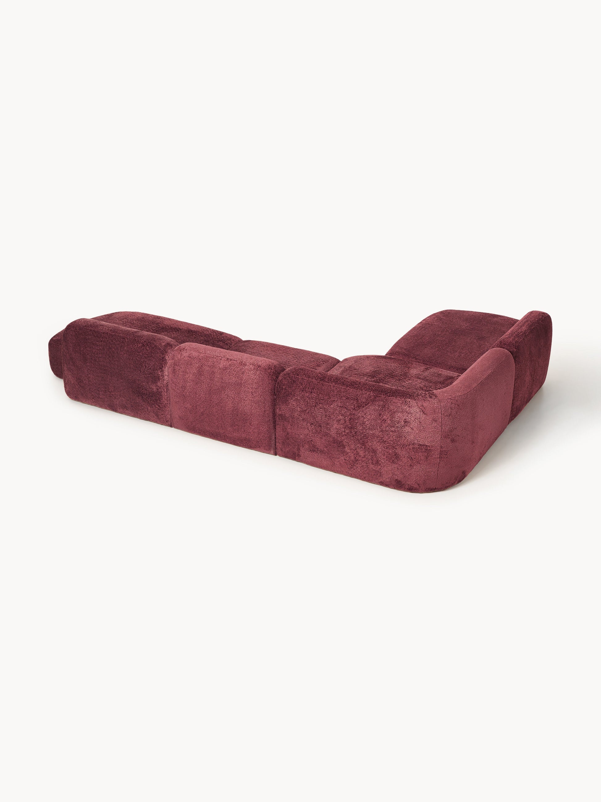 XL Modulares Teddy-Bouclé-Ecksofa Wolke mit Chaiselongue