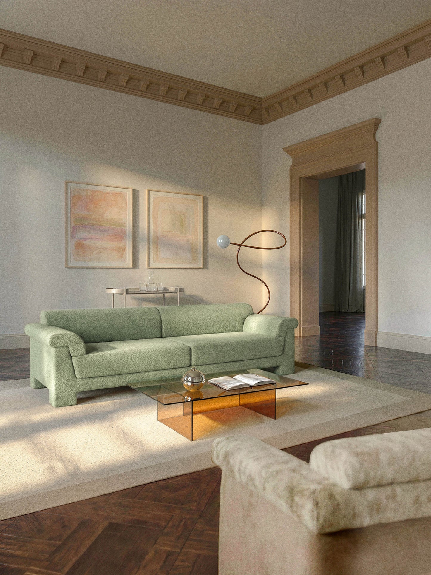 Bouclé-Sofa Atlas (3-Sitzer)