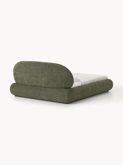 Polsterbett Alba aus Teddy-Bouclé mit Stauraum