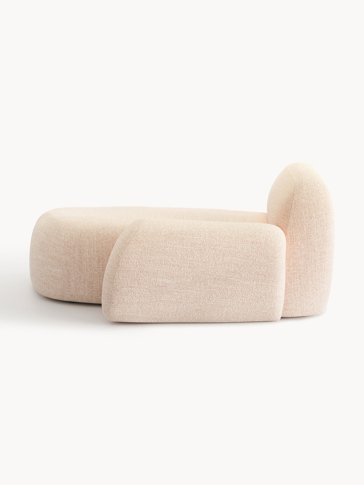Bouclé-Chaise-Eckmodul Wolke