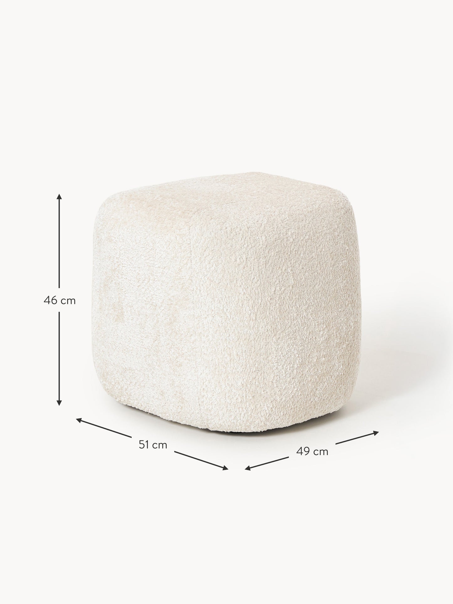 Hohe Ottomane Wolke aus Teddy-Bouclé