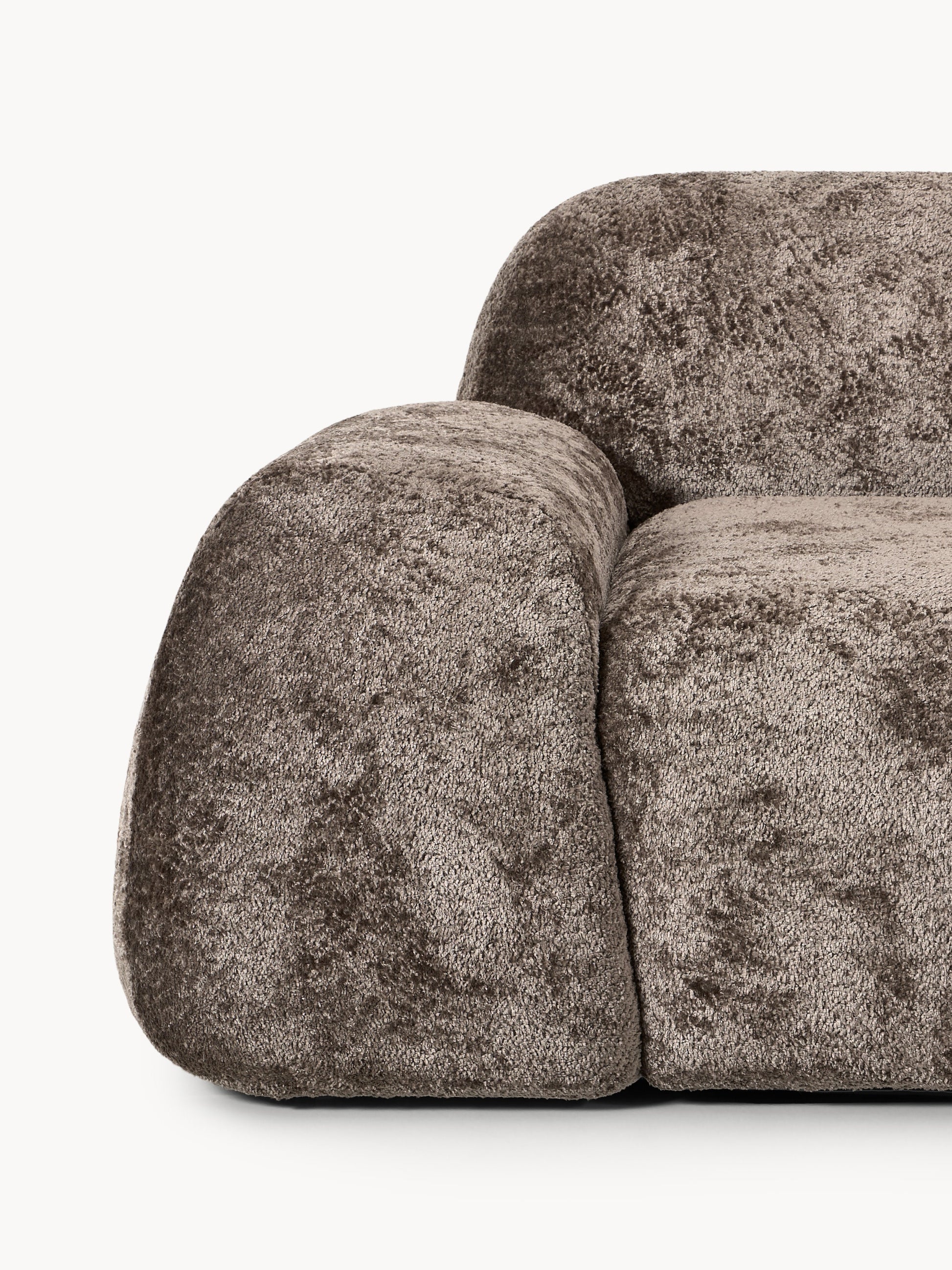 Modulares Teddy-Bouclé-Ecksofa Wolke (4-Sitzer)