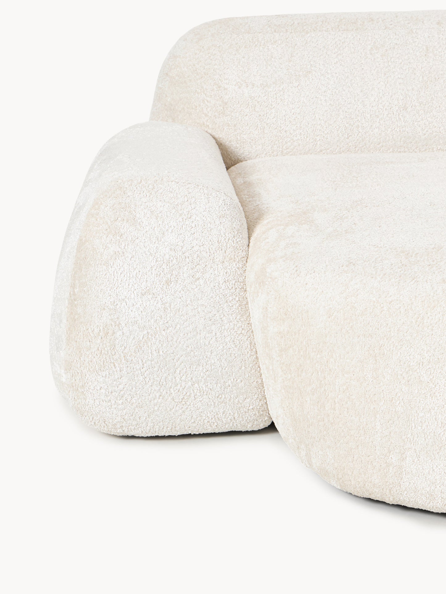 XL Modulares Teddy-Bouclé-Ecksofa Wolke mit Chaiselongue