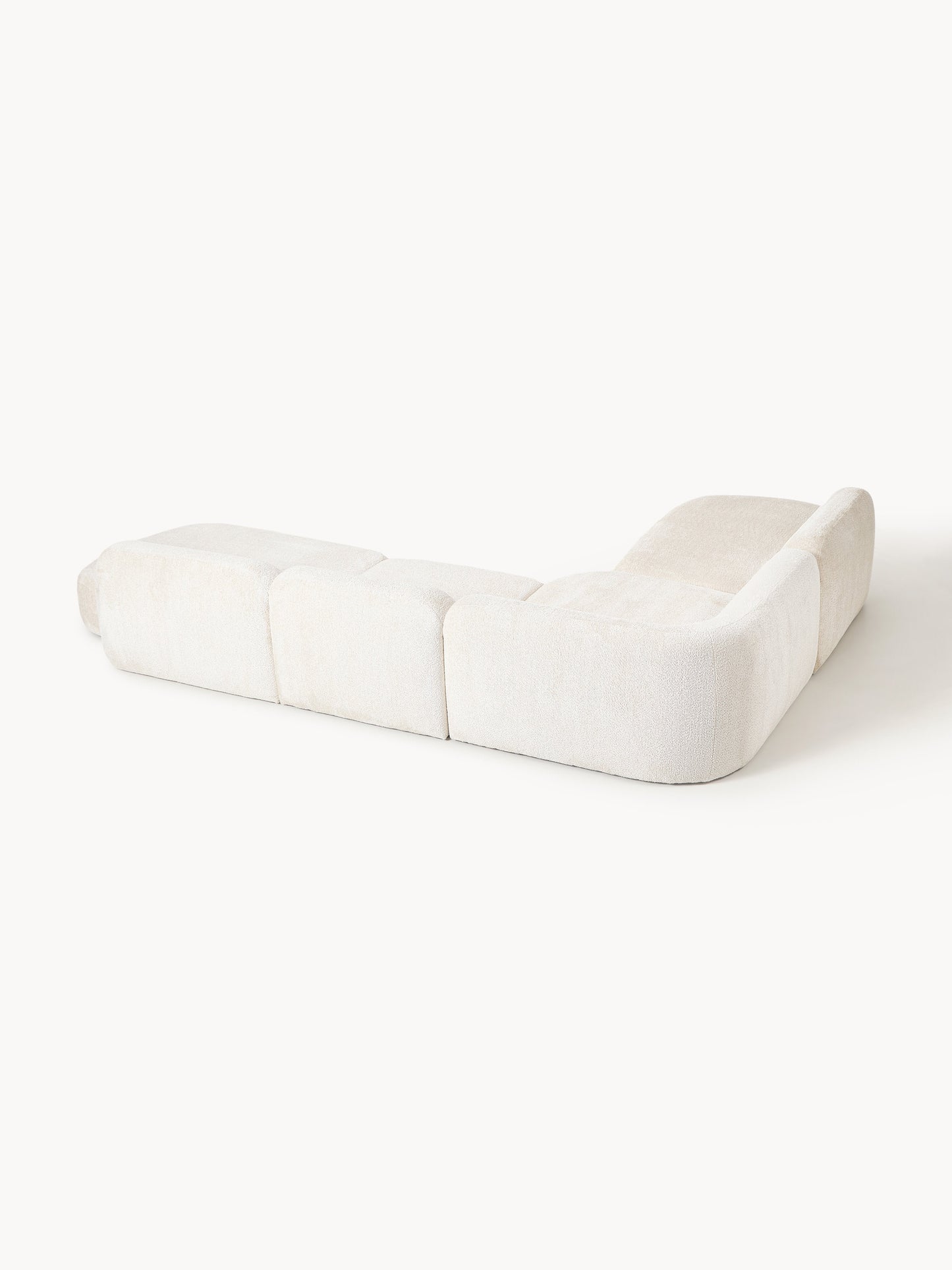 XL Modulares Teddy-Bouclé-Ecksofa Wolke mit Chaiselongue