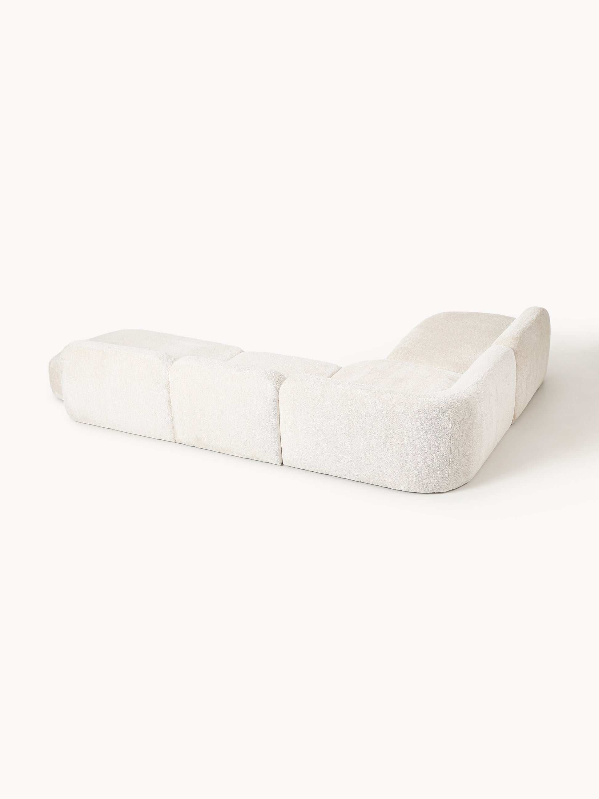 XL Modulares Teddy-Bouclé-Ecksofa Wolke mit Chaiselongue
