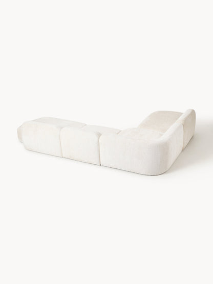 XL Modulares Teddy-Bouclé-Ecksofa Wolke mit Chaiselongue