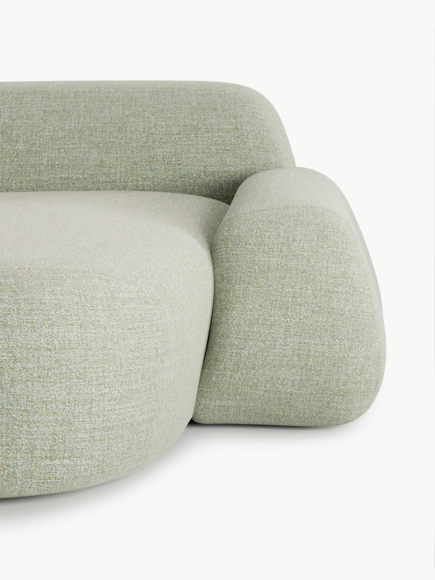 Modulares Bouclé-Ecksofa Wolke (4-Sitzer) mit Chaiselongue