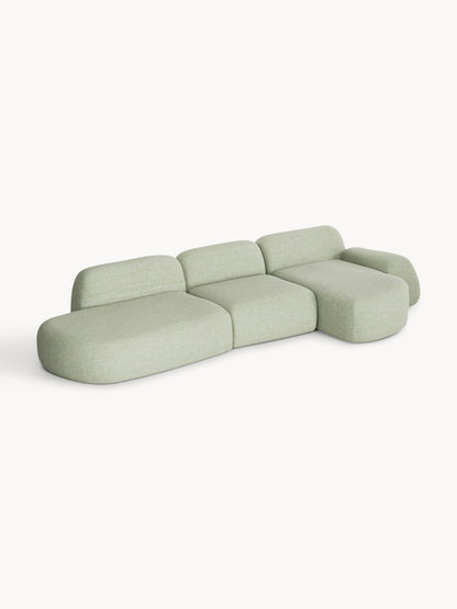 Modulares Bouclé-Ecksofa Wolke (4-Sitzer) mit Chaiselongue