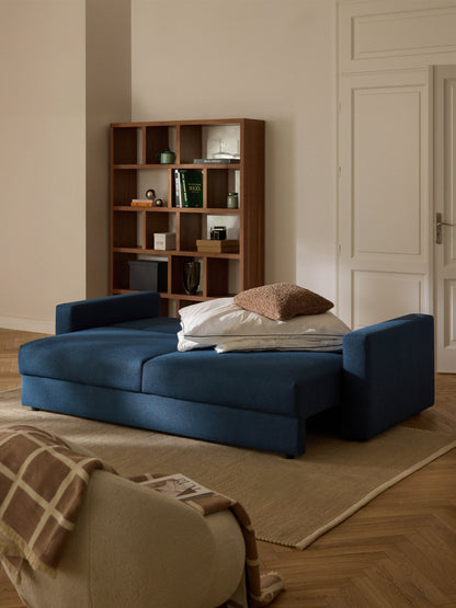 Bouclé-Schlafsofa Tasha (3-Sitzer) mit Stauraum