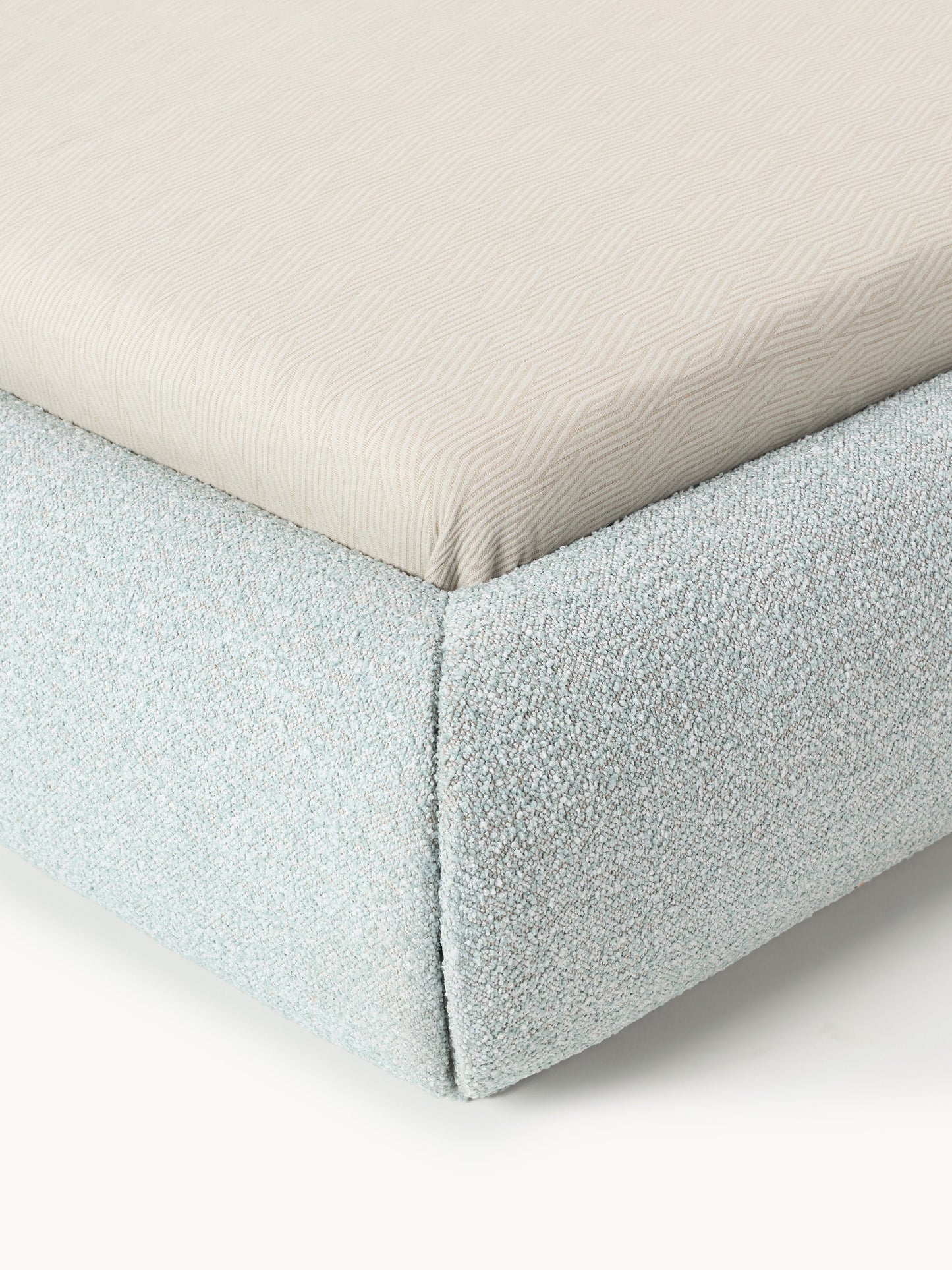 Bouclé-Polster-Einzelbett Alba