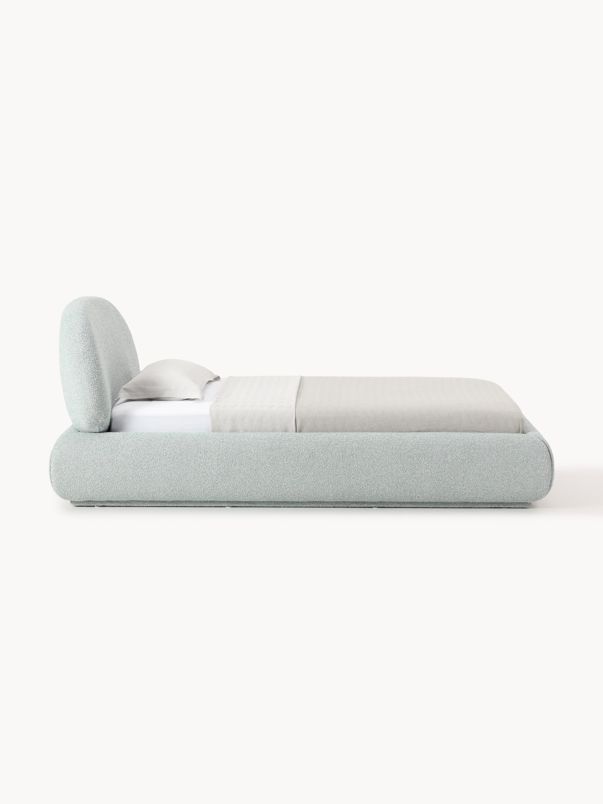 Bouclé-Polster-Einzelbett Alba
