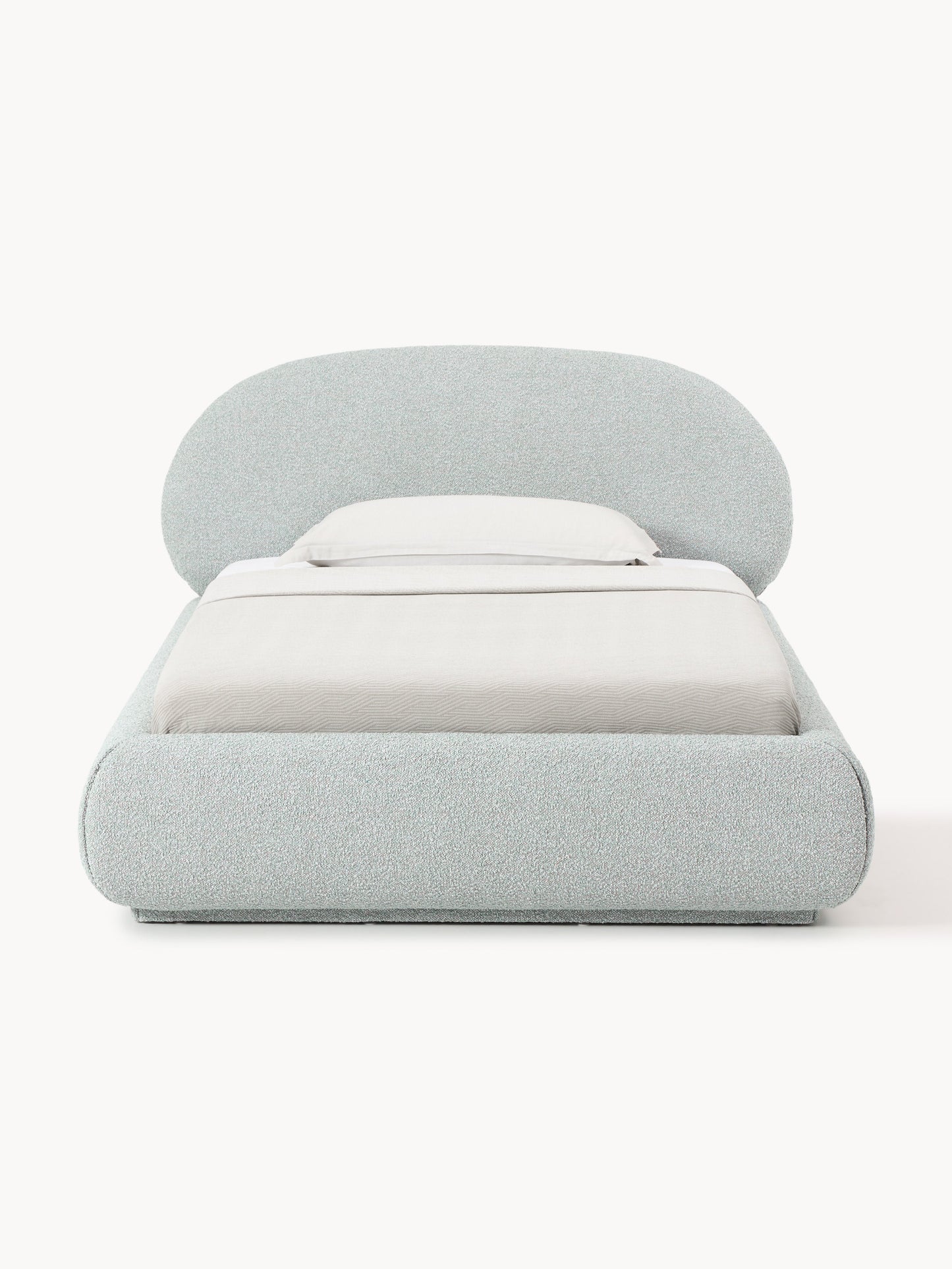 Bouclé-Polster-Einzelbett Alba