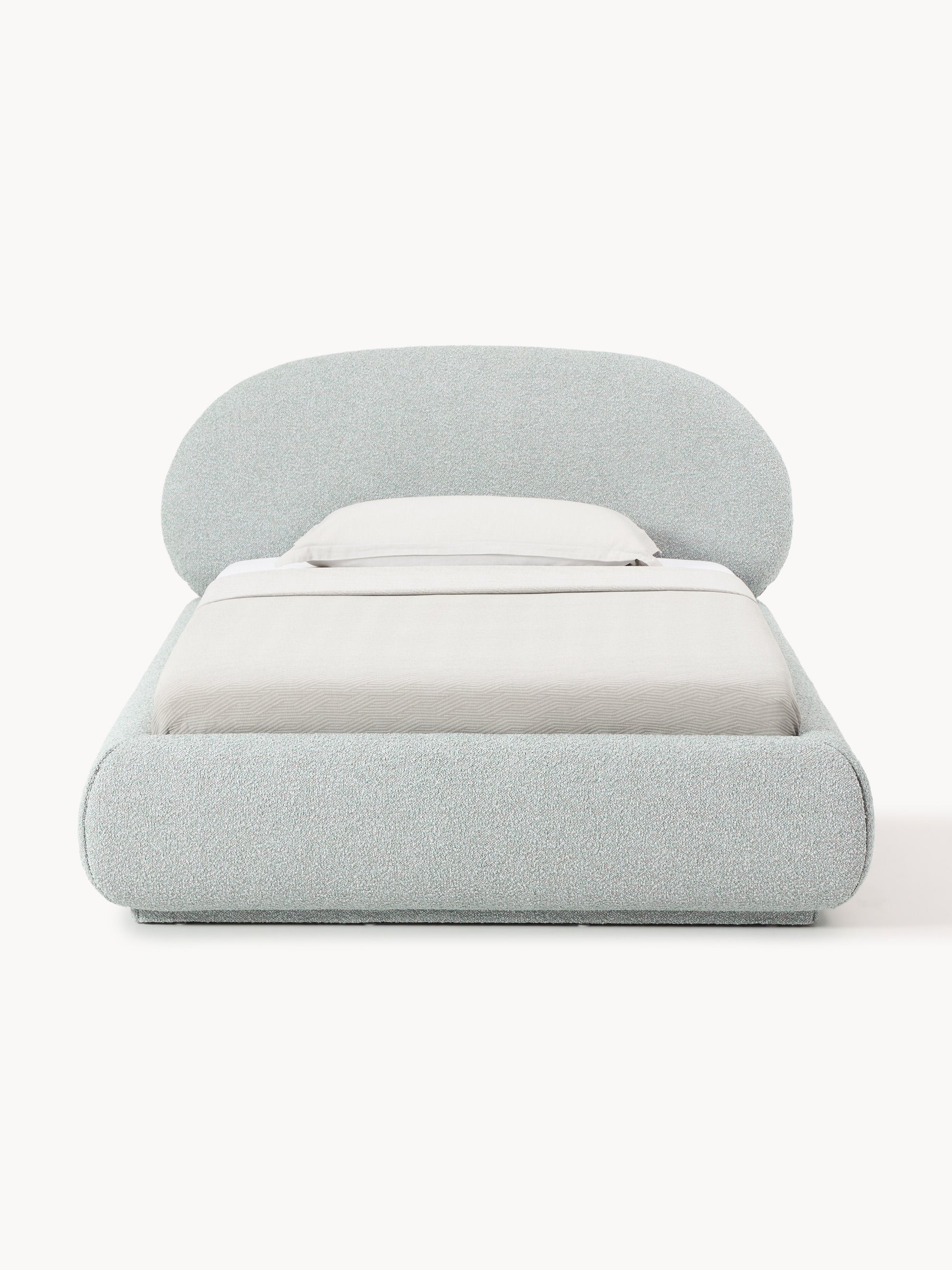 Bouclé-Polster-Einzelbett Alba