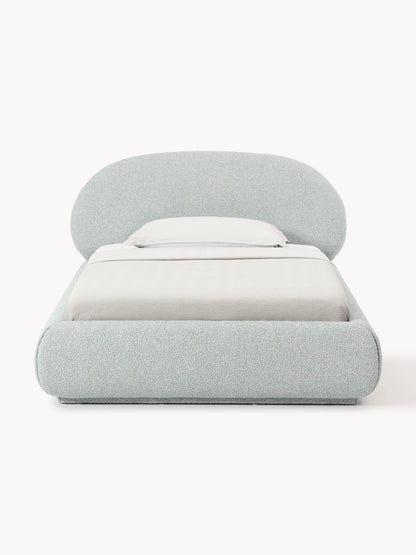 Bouclé-Polster-Einzelbett Alba