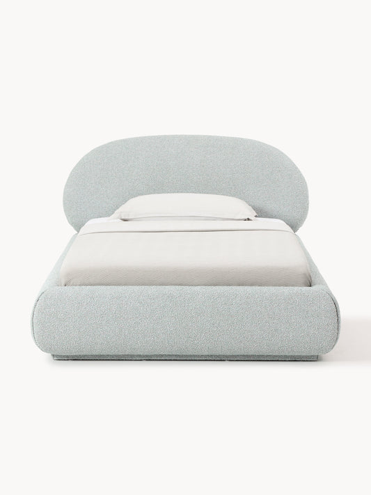 Bouclé-Polster-Einzelbett Alba
