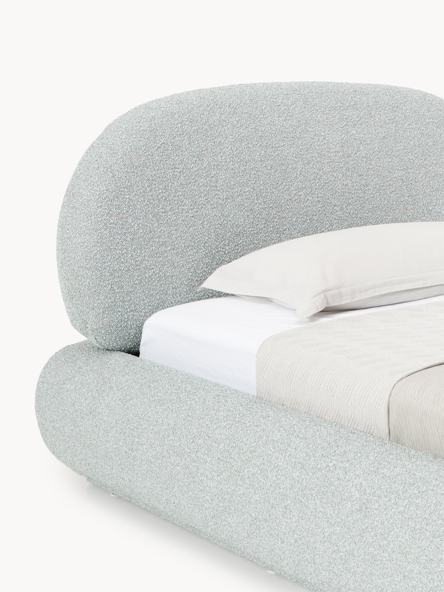 Bouclé-Polster-Einzelbett Alba